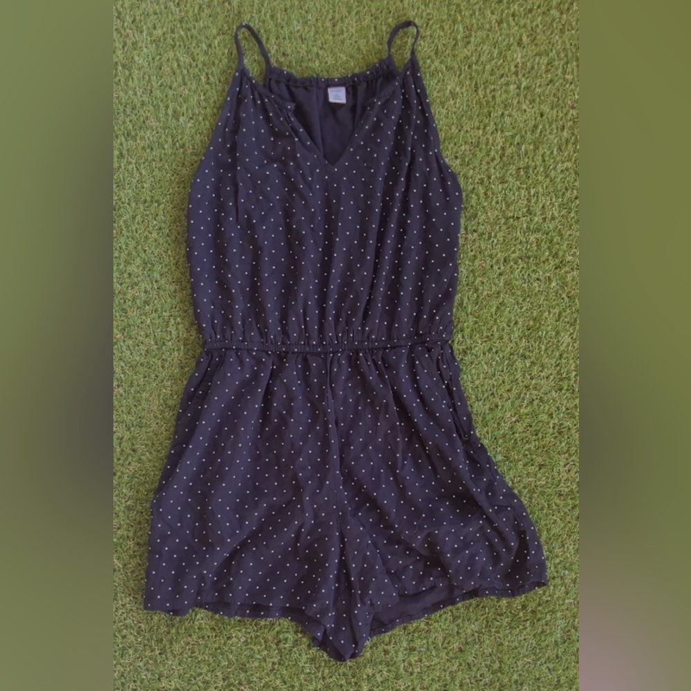 OLD NAVY BLACK POLKA DOT ROMPER